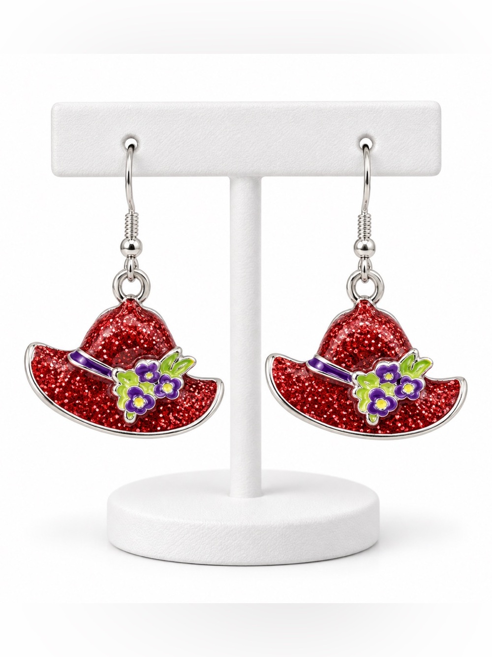 Sparkle hat dangle earrings
